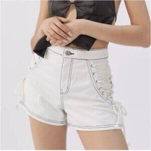 Urban Outfitters BDG Lace-Up A-Line Denim Short Size 26 NWT